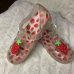 Super cute Girls Jelly Sandals - Strawberry Patch - Clear